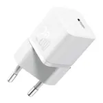 МЕРЕЖЕВИЙ ЗАРЯДНИЙ ПРИСТРІЙ BASEUS GAN5 FAST CHARGER (MINI) 1C 20W EU, БІЛИЙ CCGN050102