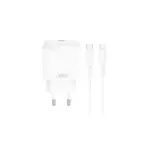 МЕРЕЖЕВИЙ ЗАРЯДНИЙ ПРИСТРІЙ XO L141 20W SINGLE TYPE-C FAST CHARGER WITH LIGHTNING CABLE, БІЛИЙ