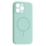 ЧОХОЛ SILICONE CASE FULL CAMERA FINE RING MAGSAFE ДЛЯ IPHONE 14 PRO MAX LIGHT CYAN