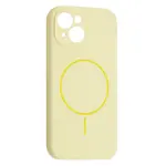 ЧОХОЛ SILICONE CASE FULL CAMERA FINE RING MAGSAFE ДЛЯ IPHONE 15 CUSTARD