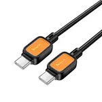 КАБЕЛЬ PD HOCO X108 BENEFIT 60W SILICONE CHARGING DATA CABLE C TO C 1M, ЧОРНИЙ
