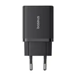 МЕРЕЖЕВИЙ ЗАРЯДНИЙ ПРИСТРІЙ BASEUS CUBE FAST CHARGER C+U 20W EU CLUSTER, ЧОРНИЙ P10111403113-00