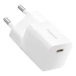 МЕРЕЖЕВИЙ ЗАРЯДНИЙ ПРИСТРІЙ BASEUS GAN5 FAST CHARGER (MINI) 1C 25W EU, БІЛИЙ P10110909213-00