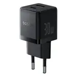 МЕРЕЖЕВИЙ ЗАРЯДНИЙ ПРИСТРІЙ BASEUS PALM TYPE-C+USB 30W, ЧОРНИЙ P1011160A113-00