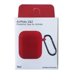 ЧОХОЛ ДЛЯ AIRPODS 1, 2 SILICON SLIM (+ КАРАБИН) NEW BOX ЧЕРВОНИЙ