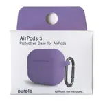 ЧОХОЛ ДЛЯ AIRPODS 3 SILICONE SLIM (+ КАРАБИН) NEW BOX ПУРПУРОВИЙ