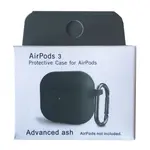 ЧОХОЛ ДЛЯ AIRPODS 3 SILICONE SLIM (+ КАРАБИН) NEW BOX ADVANCED ASH
