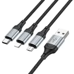 КАБЕЛЬ HOCO X102 FRESH 3IN1 CHARGING DATA CABLE (LIGHTNING, MICRO, TYPE-C) 1M, ЧОРНИЙ