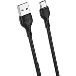 КАБЕЛЬ XO NB200 USB CABLE ДЛЯ TYPE-C 2.1A, 1M, ЧОРНИЙ