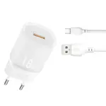 МЕРЕЖЕВИЙ ЗАРЯДНИЙ ПРИСТРІЙ XO L157 (EU) QC3.0 18W CHARGING CHARGER WITH MICRO CABLE (NB103), БІЛИЙ