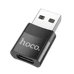 ПЕРЕХІДНИК HOCO UA17 USB MALE TO TYPE-C FEMALE USB2.0 ADAPTER, ЧОРНИЙ