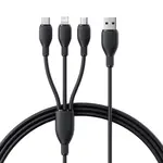 КАБЕЛЬ BASEUS ULTRA-FAST 3IN1 FAST CHARGING CABLE USB-A TO (LIGHTNING, MICRO, TYPE-C) 3.5A 0.8M, ЧОРНИЙ P10376303121-01