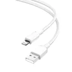 КАБЕЛЬ XO NB249 5A PVC SHINY COLORFUL LIGHTNING DATA CABLE, БІЛИЙ