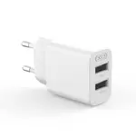 МЕРЕЖЕВИЙ ЗАРЯДНИЙ ПРИСТРІЙ XO L109 2USB-A 2.4A CHARGER, БІЛИЙ