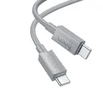 КАБЕЛЬ PD HOCO X107 FAVOR 60W CHARGING DATA CABLE TYPE-C TO TYPE-C 1M, СІРИЙ