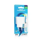 МЕРЕЖЕВИЙ ЗАРЯДНИЙ ПРИСТРІЙ BOROFONE BAS12A ERUDITE SINGLE PORT 18W, QC3.0, 1USB + MICRO, БІЛИЙ