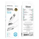 КАБЕЛЬ BOROFONE BX114 STRUCTURE SILICONE ДЛЯ LIGHTNING 2,4A, 1M, БІЛИЙ