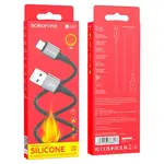 КАБЕЛЬ BOROFONE BX83 FAMOUS SILICONE CHARGING ДЛЯ TYPE-C 3A, 1M, ЧОРНИЙ
