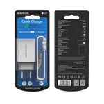 МЕРЕЖЕВИЙ ЗАРЯДНИЙ ПРИСТРІЙ BOROFONE BA21A LONG QC3.0 1USB, 3A, 18W + CABLE MICRO, БІЛИЙ