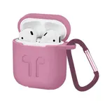 ЧОХОЛ ДЛЯ AIRPODS СИЛІКОНОВИЙ LOGO 2IN1 (+ КАРАБИН) (ТЕХ. ПАК) РОЖЕВИЙ