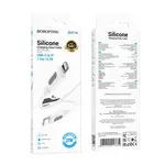 КАБЕЛЬ PD BOROFONE BX114 STRUCTURE SILICONE TYPE-C TO LIGHTNING 27W, 1M, БІЛИЙ