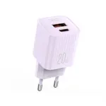 МЕРЕЖЕВИЙ ЗАРЯДНИЙ ПРИСТРІЙ XO L147 (EU) PD20W 1USB-A+1TYPE-CHARGER ФІОЛЕТОВИЙ