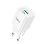 МЕРЕЖЕВИЙ ЗАРЯДНИЙ ПРИСТРІЙ HOCO C147A CHARM PD20W, QC3.0 CHARGER, БІЛИЙ