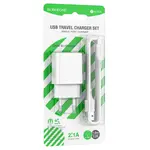 МЕРЕЖЕВИЙ ЗАРЯДНИЙ ПРИСТРІЙ BOROFONE BA74A ASPIRER 1USB, 2.1А CABLE TYPE-C, БІЛИЙ