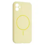 ЧОХОЛ SILICONE CASE FULL CAMERA FINE RING MAGSAFE ДЛЯ IPHONE 12 CUSTARD