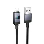 КАБЕЛЬ HOCO X118 GENEROUS CHARGING DATA CABLE WITH DISPLAY IP, ЧОРНИЙ