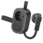 МЕРЕЖЕВИЙ ПОДОВЖУВАЧ HOCO NS6 SHARP 1 POSITION (1C2A) DESKTOP SOCKET (EU, GER), ЧОРНИЙ