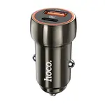 АВТОМОБІЛЬНИЙ ЗАРЯДНИЙ ПРИСТРІЙ HOCO Z46A СИНІЙ WHALE 1PDOUT, 1USB, QC, PD20W, 3A METAL, СІРИЙ