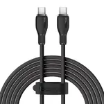 КАБЕЛЬ PD BASEUS PUDDING SERIES FAST CHARGING CABLE TYPE-C TO TYPE-C 100W 2M, ЧОРНИЙ P10355702111-01