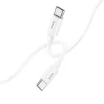 КАБЕЛЬ PD HOCO X87 MAGIC SILICONE CHARGING DATA CABLE ДЛЯ TYPE-C TO TYPE-C PD60W, 3A, 1M, БІЛИЙ