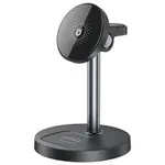 БЕЗДРОТОВИЙ ЗАРЯДНИЙ ПРИСТРІЙ XO CX038 DESKTOP HOLDER 15W 3IN1 WIRELESS CHARGER (WITH IRON PIECE), ЧОРНИЙ