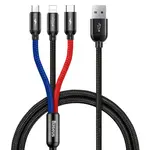 КАБЕЛЬ BASEUS THREE PRIMARY COLORS 3IN1 CABLE USB ДЛЯ M+L+T 3.5A 1.2M, ЧОРНИЙ CAMLT-BSY01