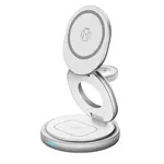 ЗАРЯДНИЙ ПРИСТРІЙ 3IN1 W27 MAGSAFE (IPHONE, IWATCH, AIRPODS) ORIGINAL, СІРИЙ