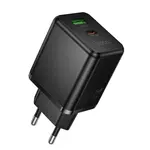 МЕРЕЖЕВИЙ ЗАРЯДНИЙ ПРИСТРІЙ HOCO C157A SMART PD30W, QC3.0, MULTI-PROTOCOL CHARGER (EU), ЧОРНИЙ