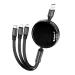 КАБЕЛЬ PD HOCO X78 EASY PULL STORAGE 3IN1 CHARGING CABLE, ЧОРНИЙ