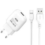 МЕРЕЖЕВИЙ ЗАРЯДНИЙ ПРИСТРІЙ XO L37 EU CHARGER WITH TYPE-C CABLE, БІЛИЙ