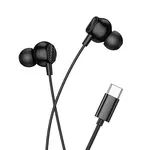 НАВУШНИКИ ДРОТОВІ HOCO M117 VICTORY UNIVERSAL DIGITAL EARPHONES WITH MIC. TYPE-C, ЧОРНИЙ