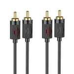 АДАПТЕР АУДІО HOCO UPA29 DUAL RCA ЧЕРВОНИЙ AND, БІЛИЙ DOUBLE LOTUS AUDIO CABLE 1.5M, ЧОРНИЙ