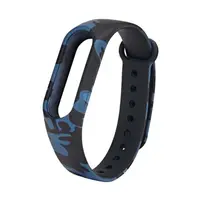 MR4_41229 Ремінець для xiaomi mi band 3, 4 camouflage, чорний-blue PRC