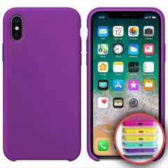 ЧОХОЛ SILICONE CASE FULL COPY ДЛЯ IPHONE X, XS (45) ПУРПУРОВИЙ