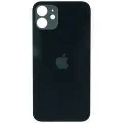 MR1_83883 Задня кришка (скло) для iphone 12 чорний (великий виріз під камеру), op PRC