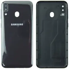 MR1_101089 Задня частина корпусу для samsung galaxy m20 2019 sm-m205 чорний (з склом камери) PRC