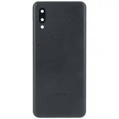MR1_101106 Задня частина корпусу для samsung galaxy a02 sm-a022 чорний (з склом камери) PRC