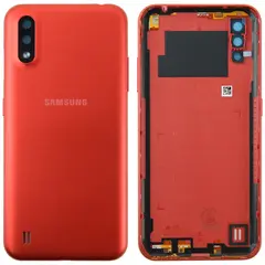MR1_101160 Задня частина корпусу для samsung galaxy a01 (2020) sm-a015 червоний (з склом камери) PRC