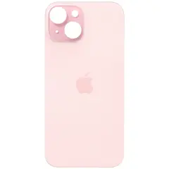 MR1_101943 Задня кришка (скло) для iphone 15 рожевий (великий виріз під камеру) PRC