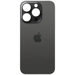 MR1_101949 Задня кришка (скло) для iphone 15 pro чорний (великий виріз під камеру) PRC